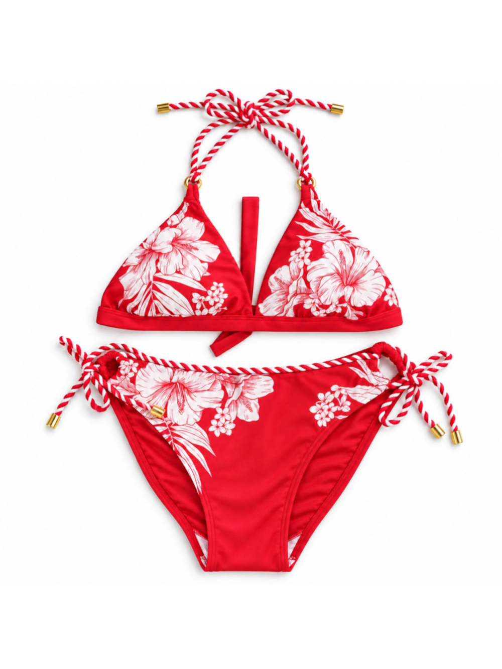🌺 NWT La Blanca Mariner Blooms Bikini Set Ruby Floral Size 10 $188 MSRP ❤️